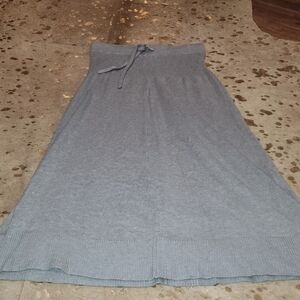Gray Knit Midi Skirt